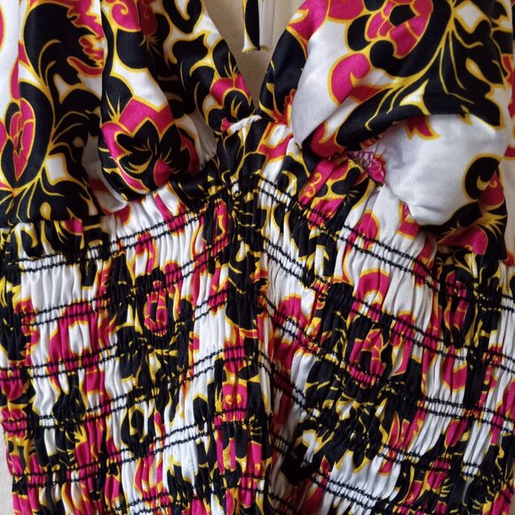 FLAMINGO USA Sexy Pink/Yellow/Black/Cream Backless Tank Women's L - Picture 6 of 12